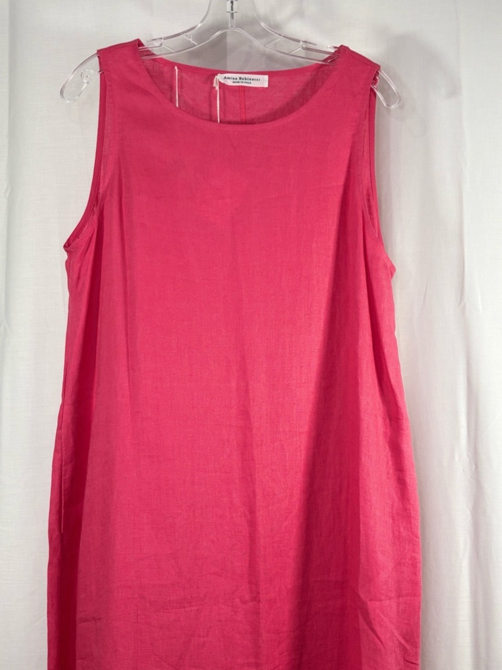 NWT AMINA RUBINACCI Sleeveless Linen Pullover Maxi Dress in Hibiscus size 10 - Picture 2 of 11